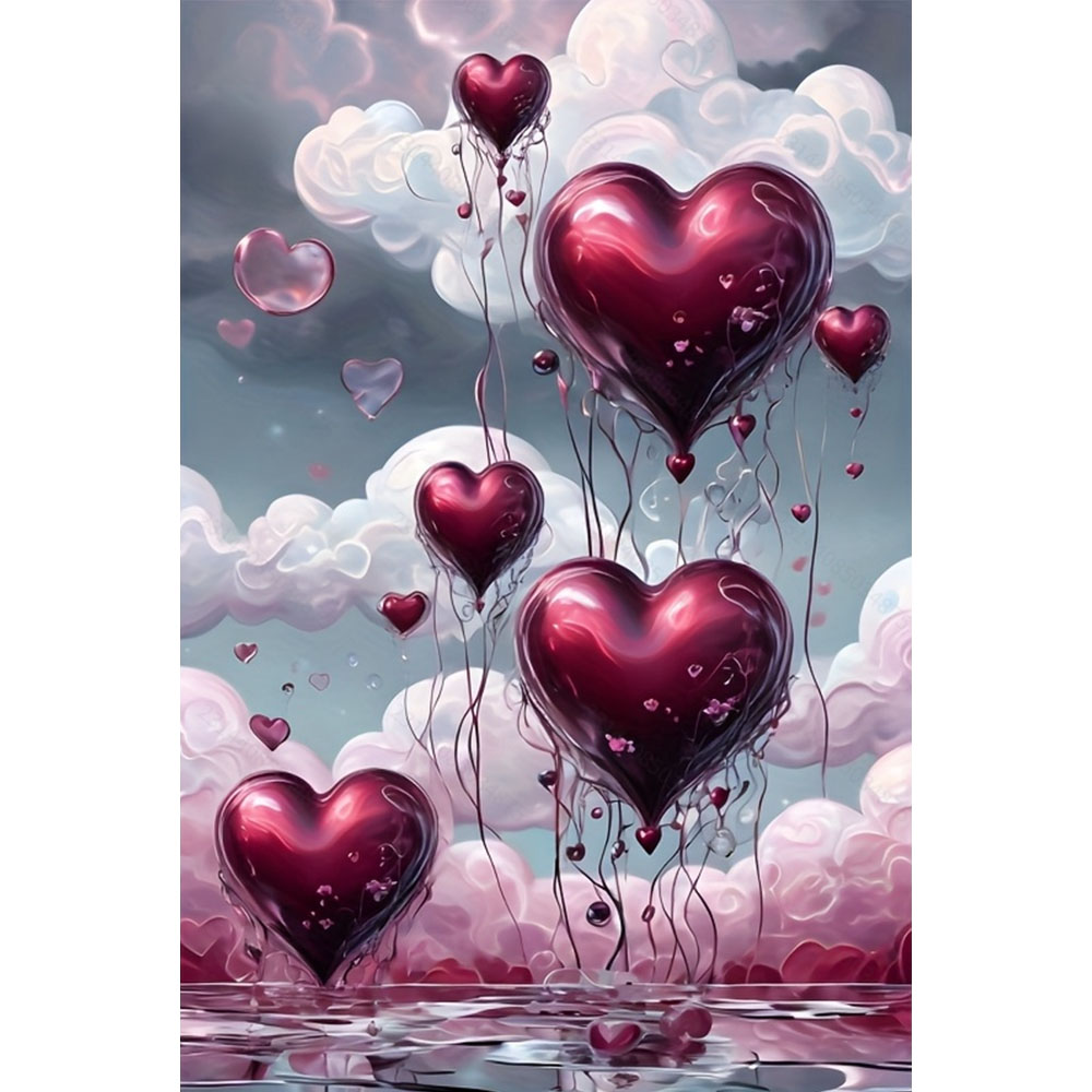 Art Craft Love - Red Love Balloon Diamond Painting Set,