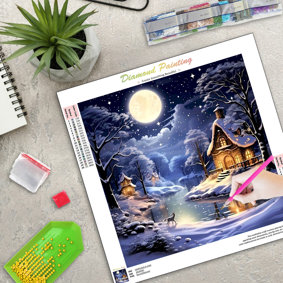 Art Craft Ideas With Paper - Snow House 5d Diamond Painting Unique