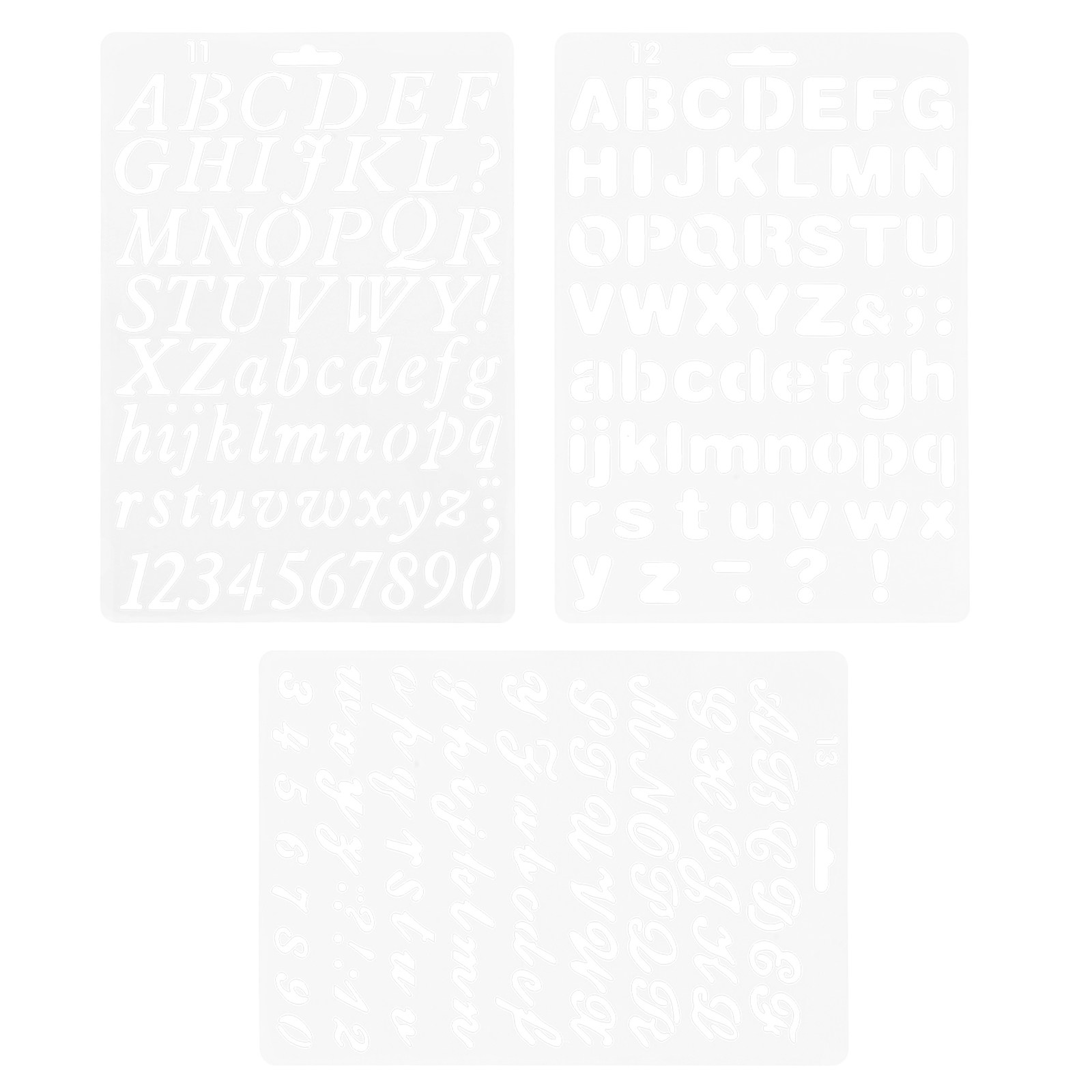 Letter S Art Craft - 3Pcs Washable Plastic Painting Stencils Set