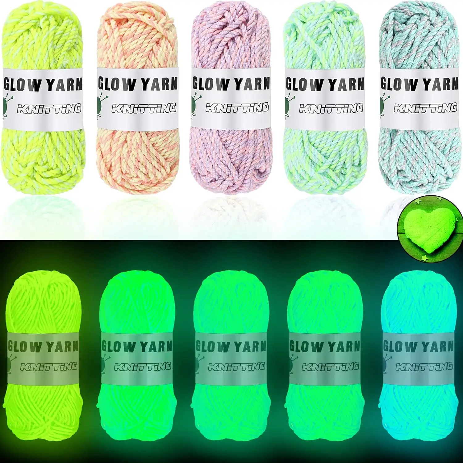 Art Craft Blend - Luminous Knitting Yarn Set for Beginners