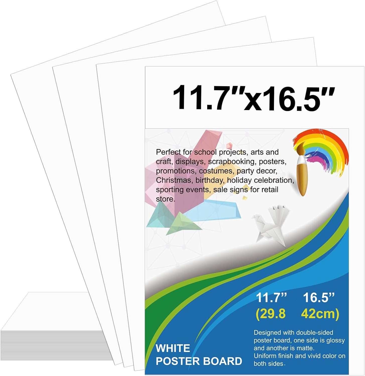 Art Craft Project - 25 Pack White Poster Board 11.7x16.5