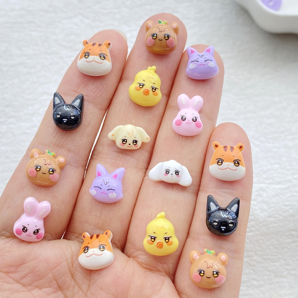 Art Craft Rabbit - 50pcs Mixed resin cartoon mini cats,