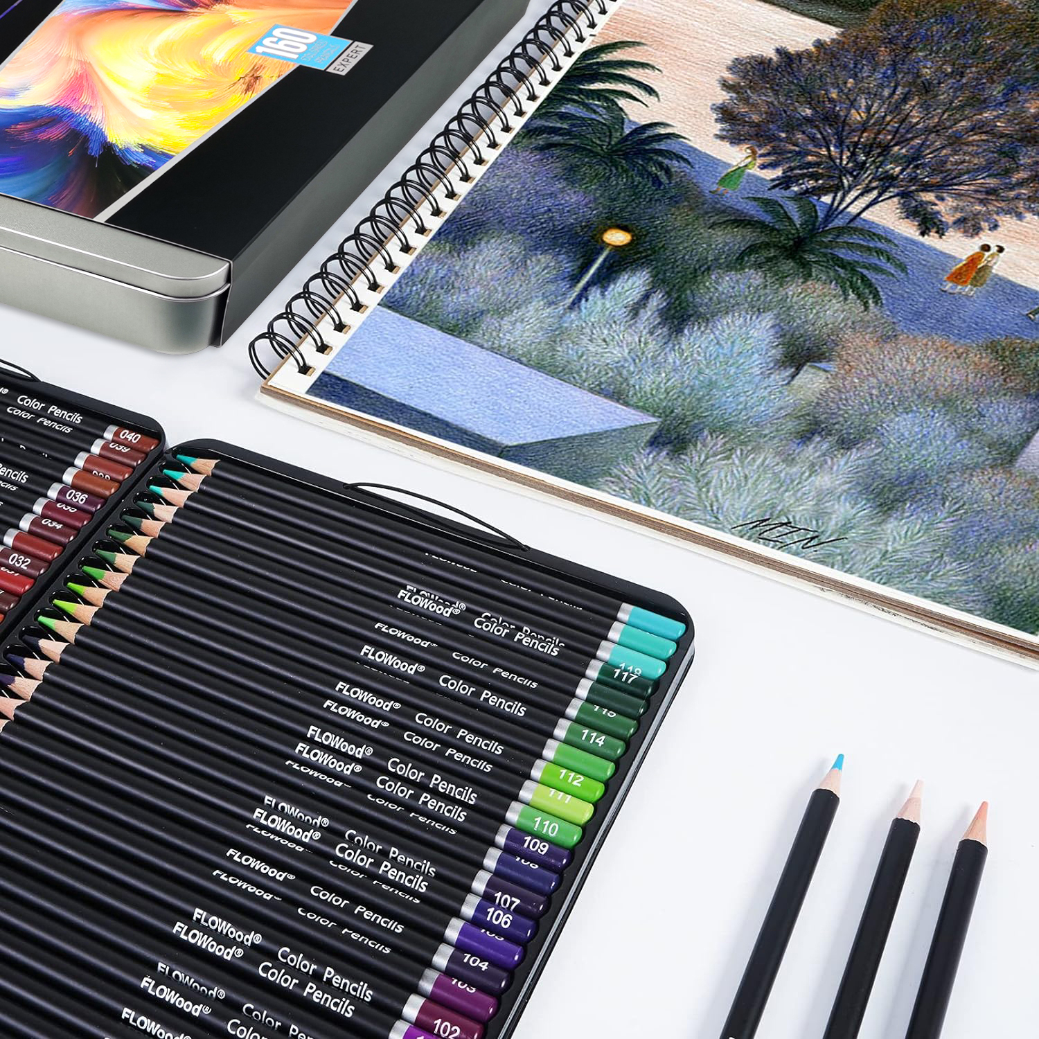 160 Artist Colored Pencils Set - Art Craft Blend บทวิจารณ์และราคา