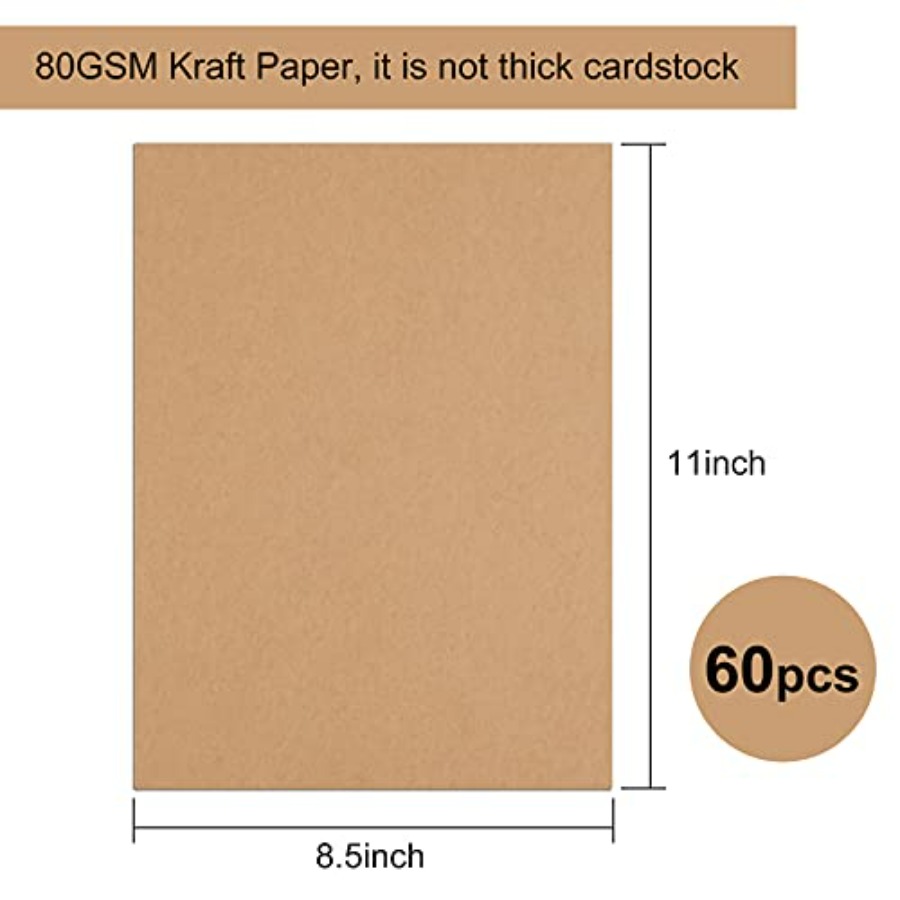60 Sheets Kraft Paper 8.5 x 11 - Letter S Art Craft บทวิจารณ์และราคา