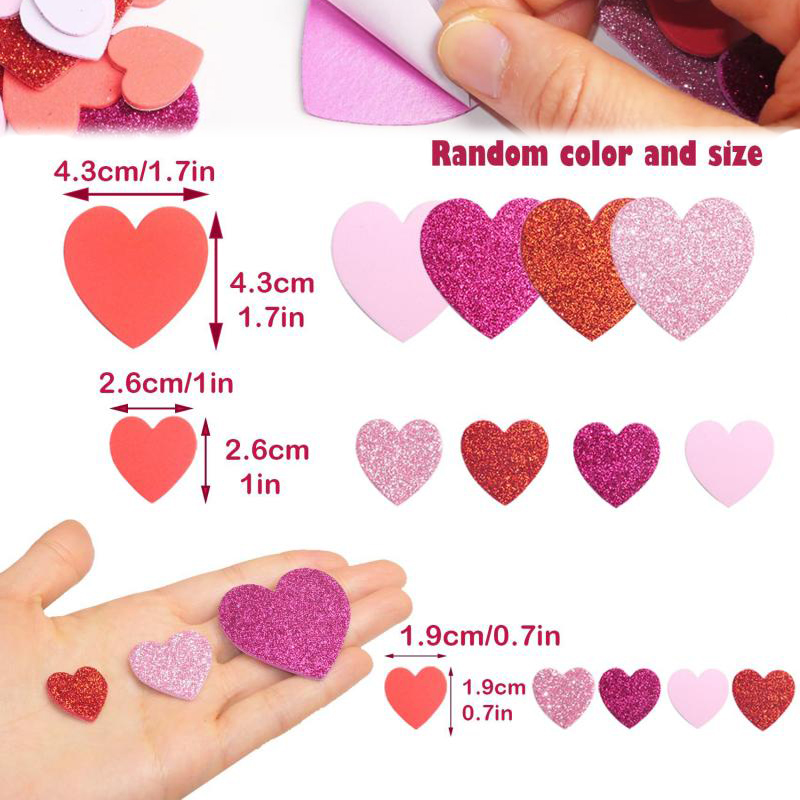 50pcs Love Heart Self Adhesive - Art Craft Love บทวิจารณ์และราคา