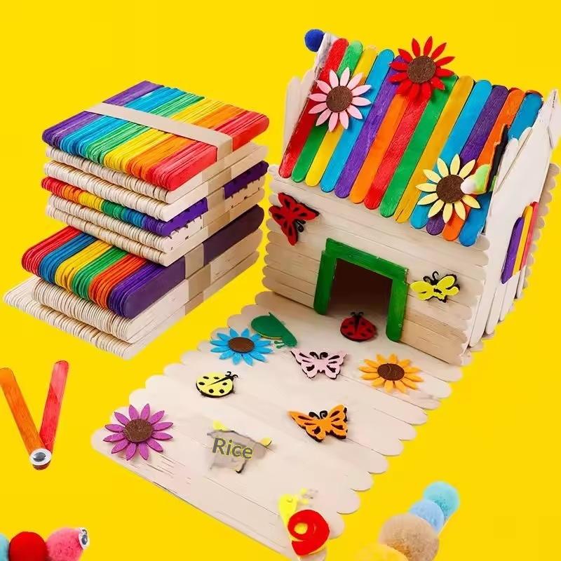Bulk Colorful Wooden Ice Cream - Art Craft Project บทวิจารณ์และราคา
