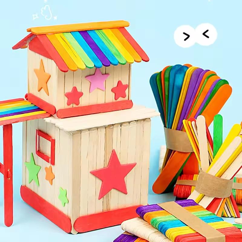 Bulk Colorful Wooden Ice Cream - Art Craft Project บทวิจารณ์และราคา