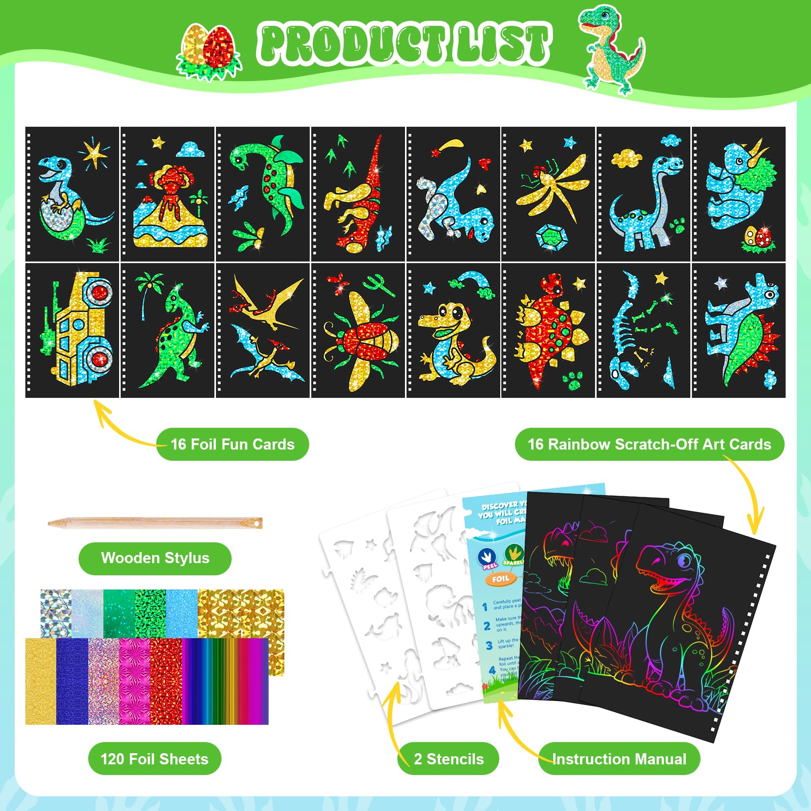 Dinosaur Scratch Art Book for  - Dinosaur And Craft บทวิจารณ์และราคา
