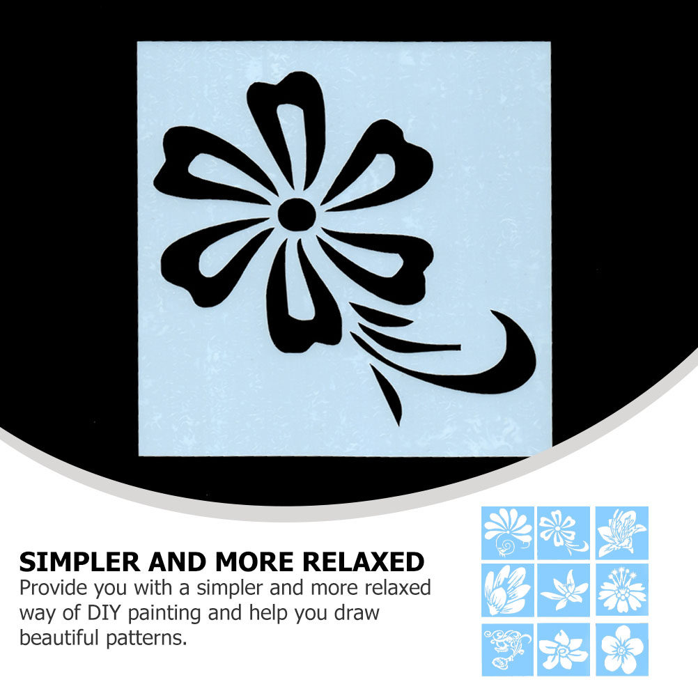 9PCS Baking Tools Drawing Sten - Art Craft Template บทวิจารณ์และราคา