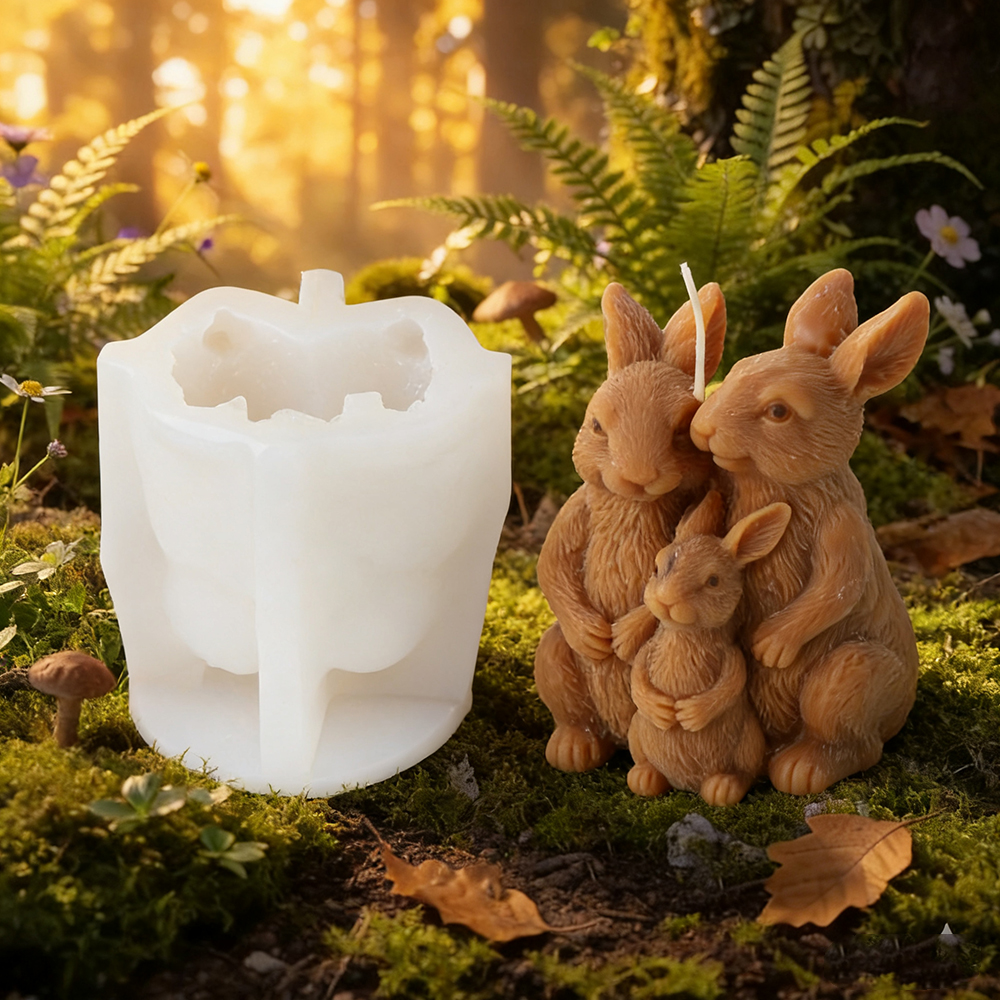 Bunny Family Silicone Candle M - Art Craft Rabbit บทวิจารณ์และราคา