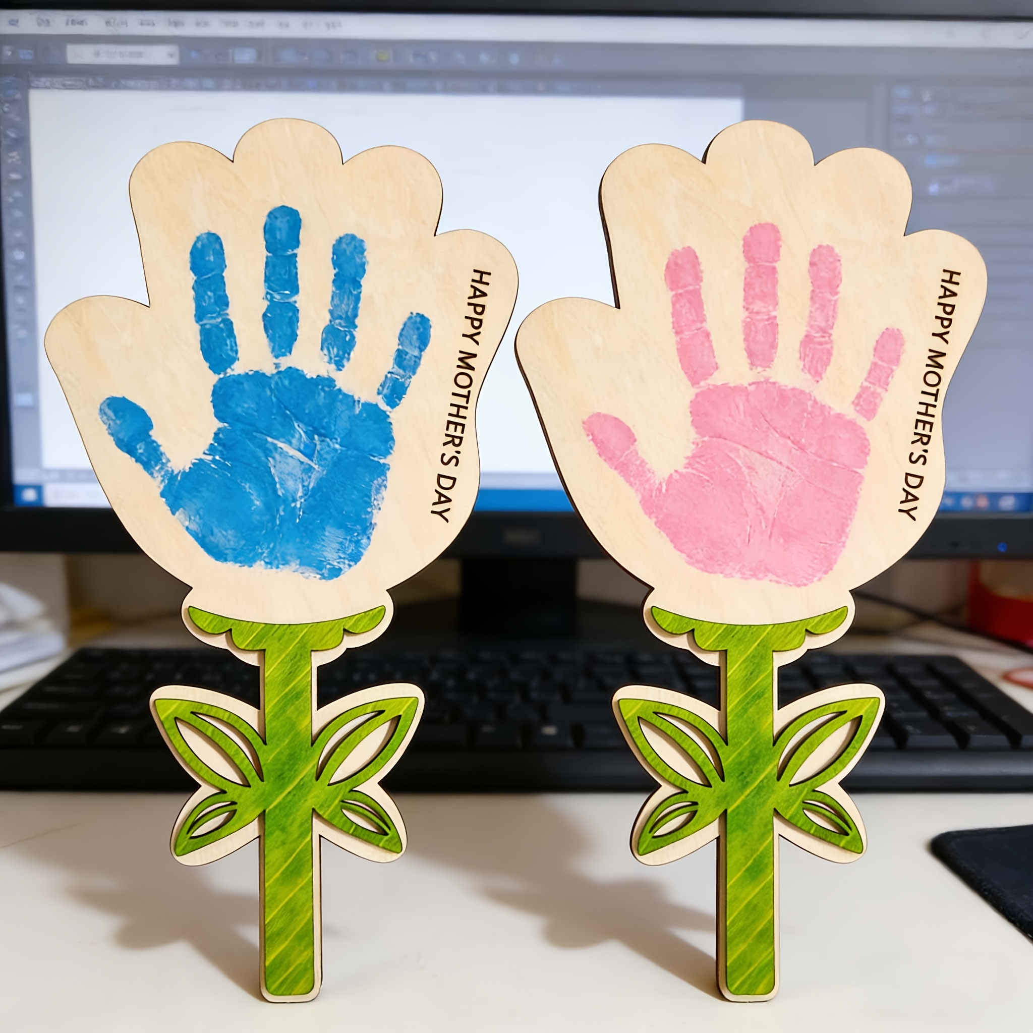 Mother’s Day Wooden Handprint  - Art And Craft For Mother'S Day บทวิจารณ์และราคา