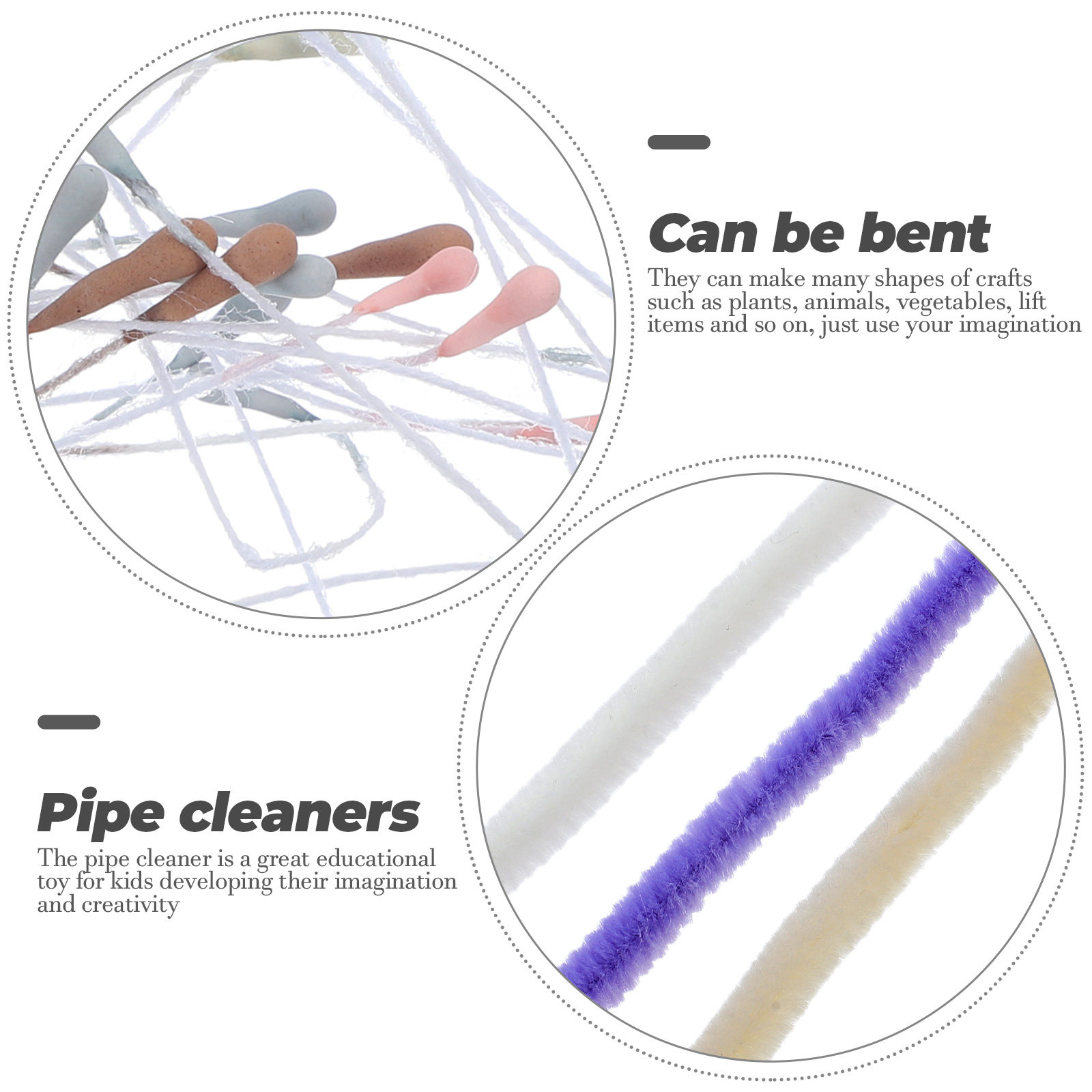 10Pcs Chenille Stems Craft Pip - Art Craft Project บทวิจารณ์และราคา
