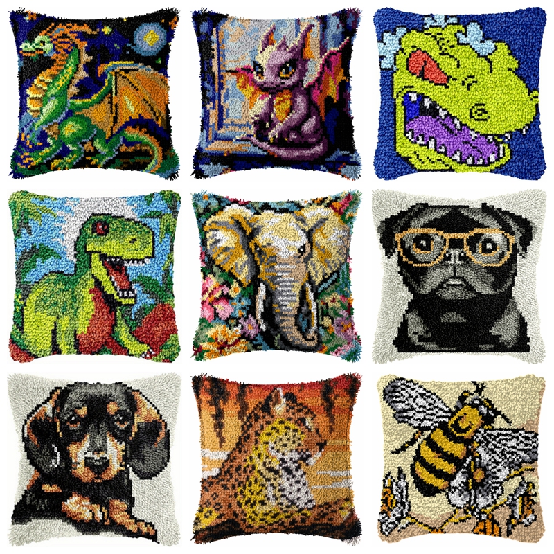 Dinosaur Latch Hook Pillow Kit - Dinosaur And Craft บทวิจารณ์และราคา