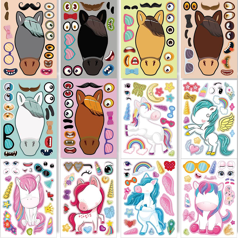 12/24 Sheets Make a Face Stick - Art And Craft Zoo Animals บทวิจารณ์และราคา