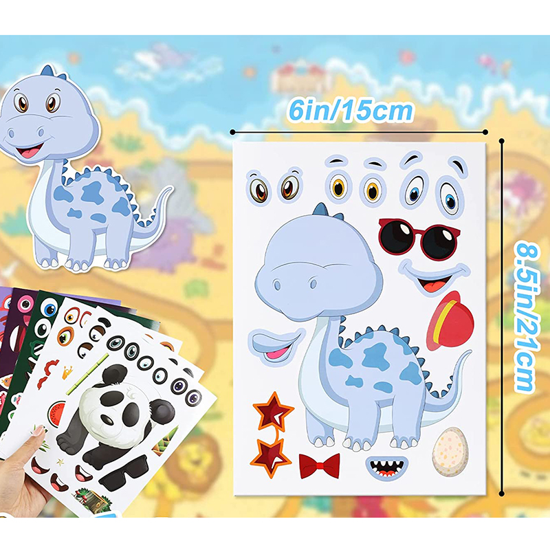 12/24 Sheets Make a Face Stick - Art And Craft Zoo Animals บทวิจารณ์และราคา