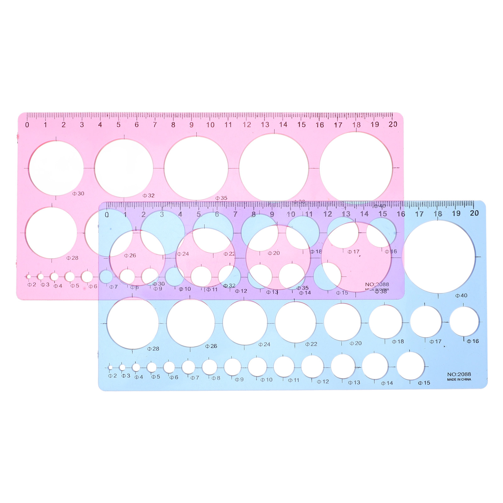 2Pcs Circle Template Ruler Geo - Art Craft Template บทวิจารณ์และราคา