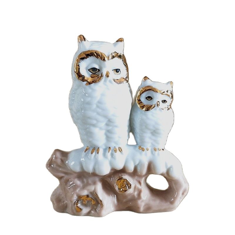 Gilt Porcelain Mother Owl Figu - Art And Craft For Mother'S Day บทวิจารณ์และราคา