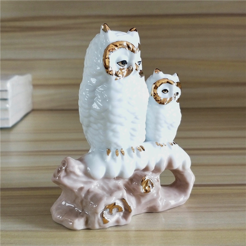 Gilt Porcelain Mother Owl Figu - Art And Craft For Mother'S Day บทวิจารณ์และราคา