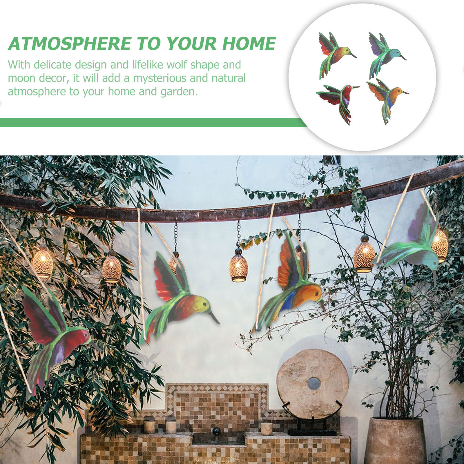 4pcs Iron Hummingbird Hanging  - Art Craft Home บทวิจารณ์และราคา