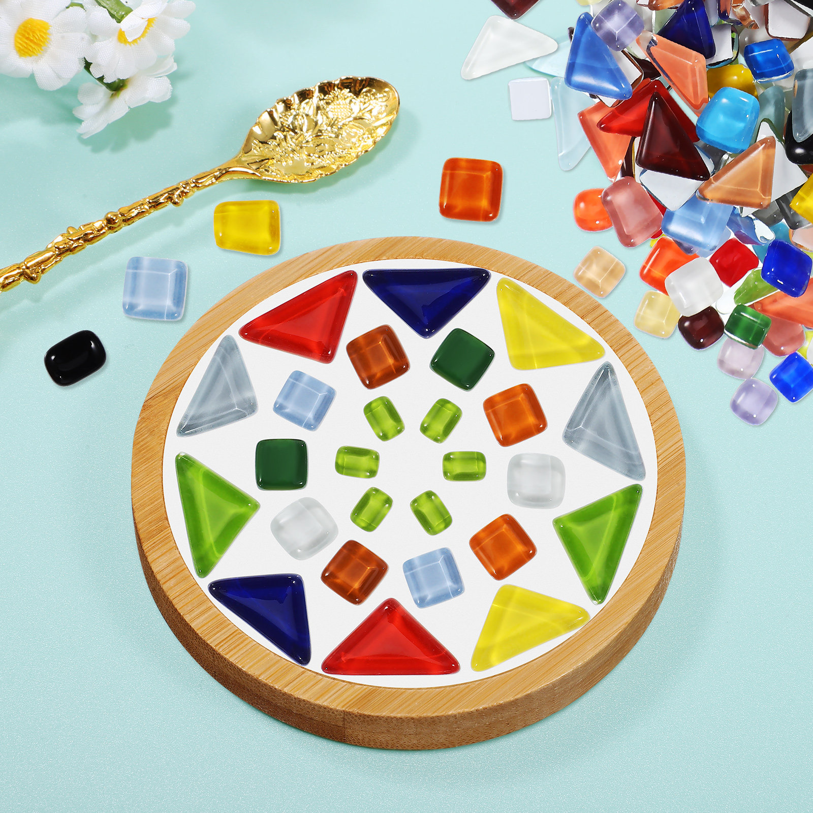 Mosaic Glass Pieces 600g Bulk  - Art Craft Project บทวิจารณ์และราคา