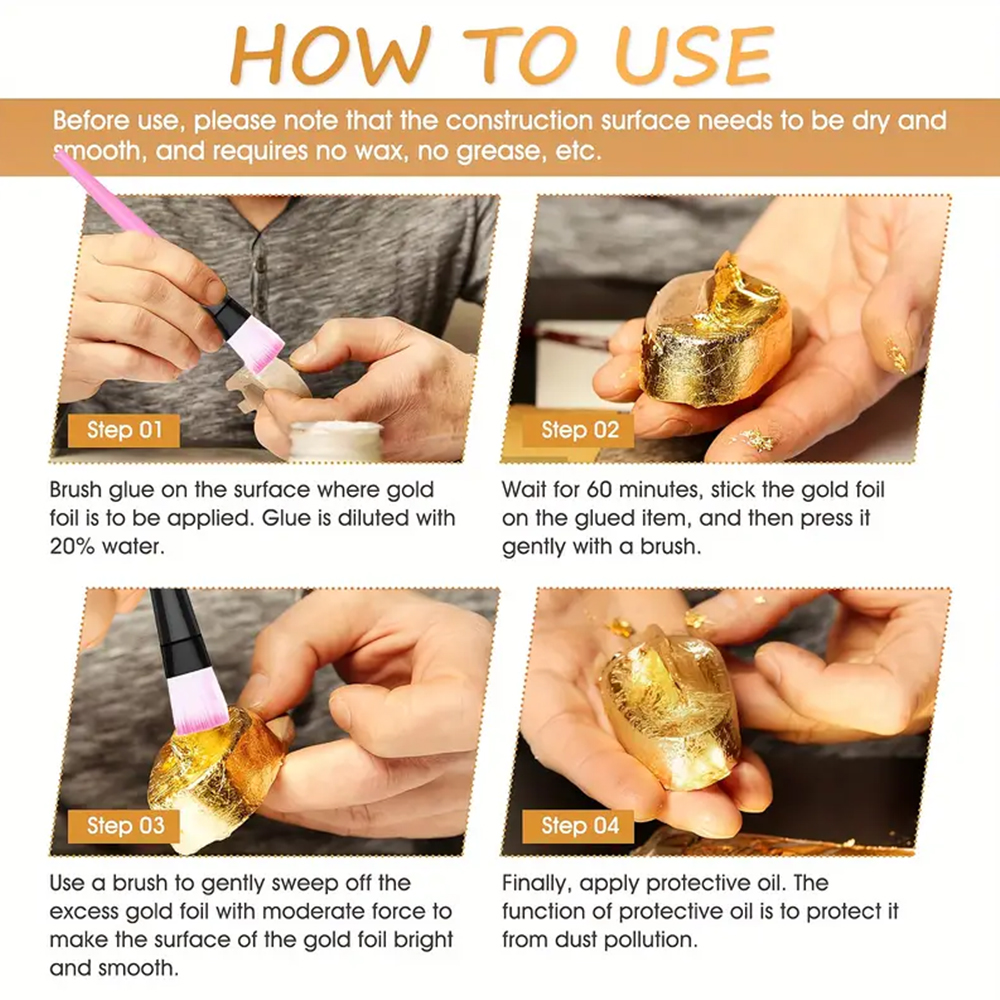 100ML/200ML Golden Foil Adhesi - Art Craft Project บทวิจารณ์และราคา