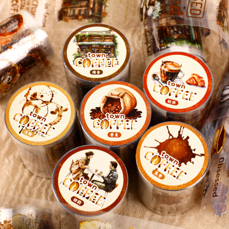 Vintage Coffee Themed PET Wash - Art Craft Notebook บทวิจารณ์และราคา