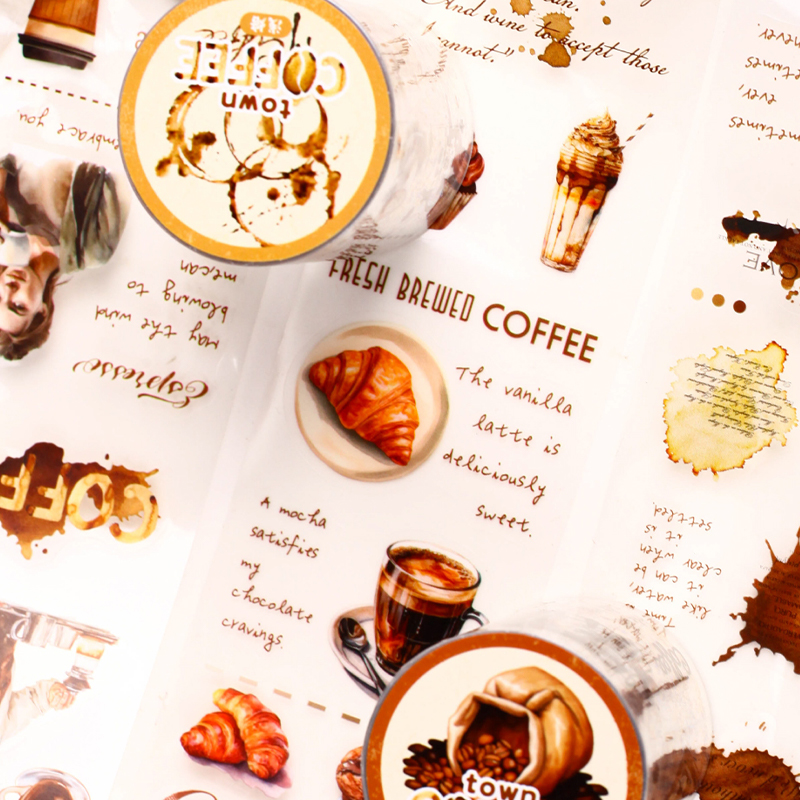 Vintage Coffee Themed PET Wash - Art Craft Notebook บทวิจารณ์และราคา