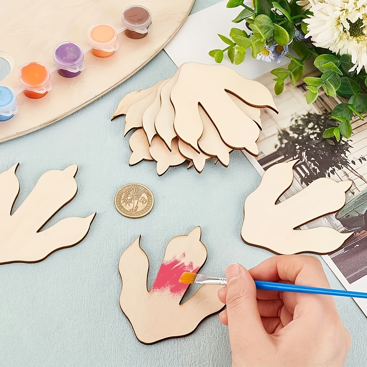 10/20 Pieces Wooden Dinosaur F - Dinosaur And Craft บทวิจารณ์และราคา