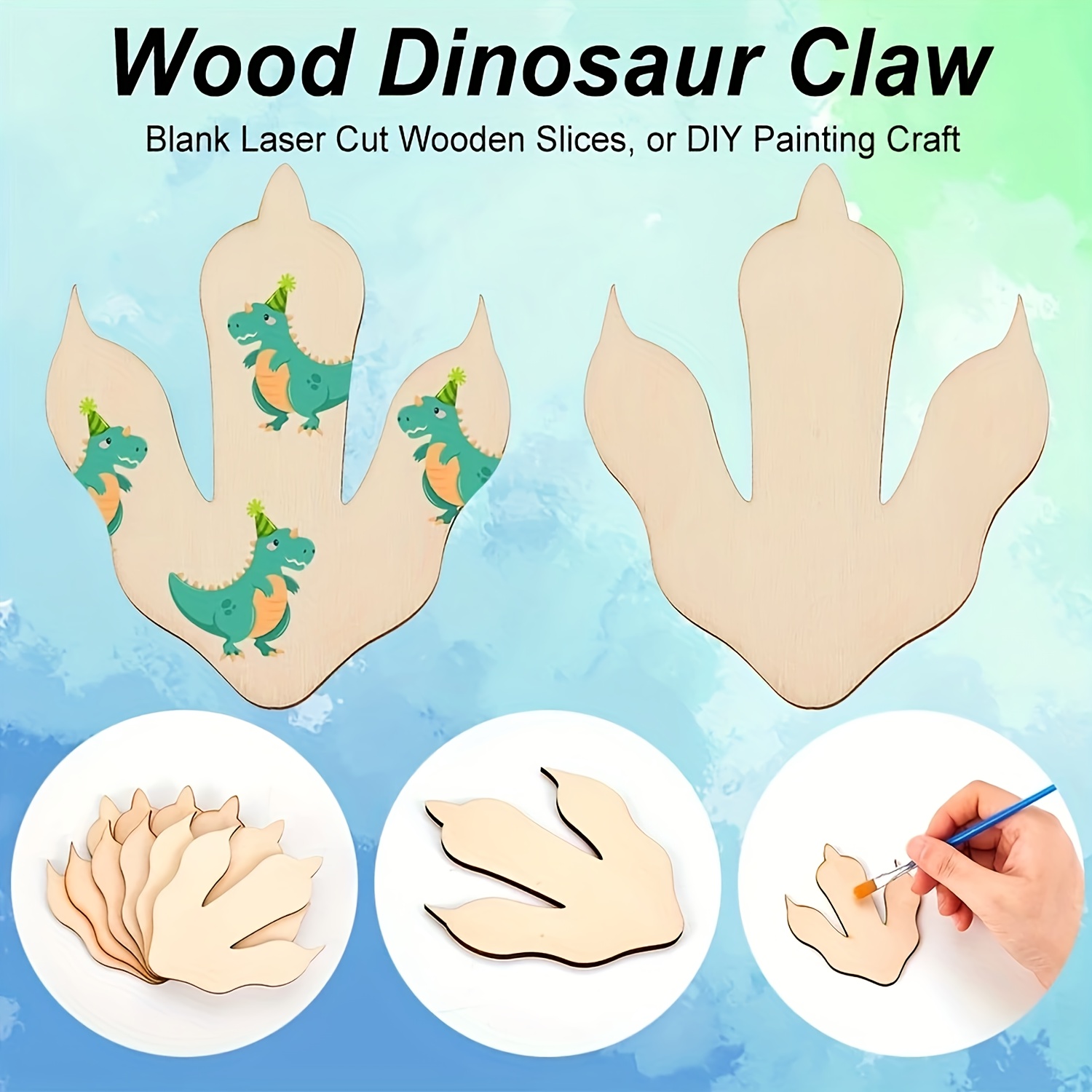 10/20 Pieces Wooden Dinosaur F - Dinosaur And Craft บทวิจารณ์และราคา