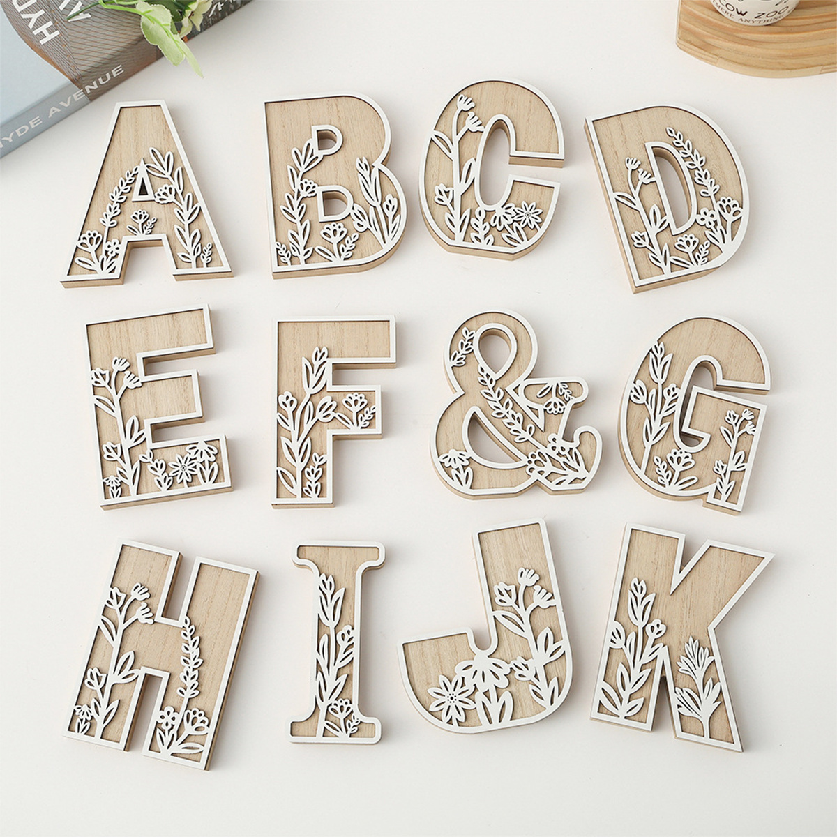 1Pcs Raw Wood White Engrave 26 - Letter S Art Craft บทวิจารณ์และราคา