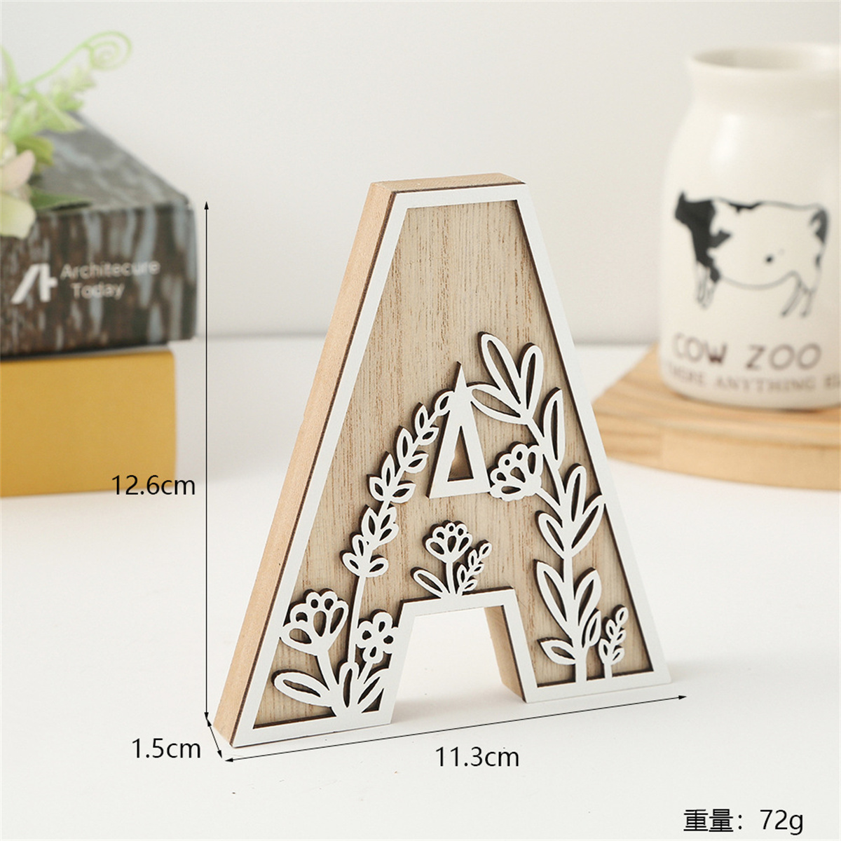 1Pcs Raw Wood White Engrave 26 - Letter S Art Craft บทวิจารณ์และราคา