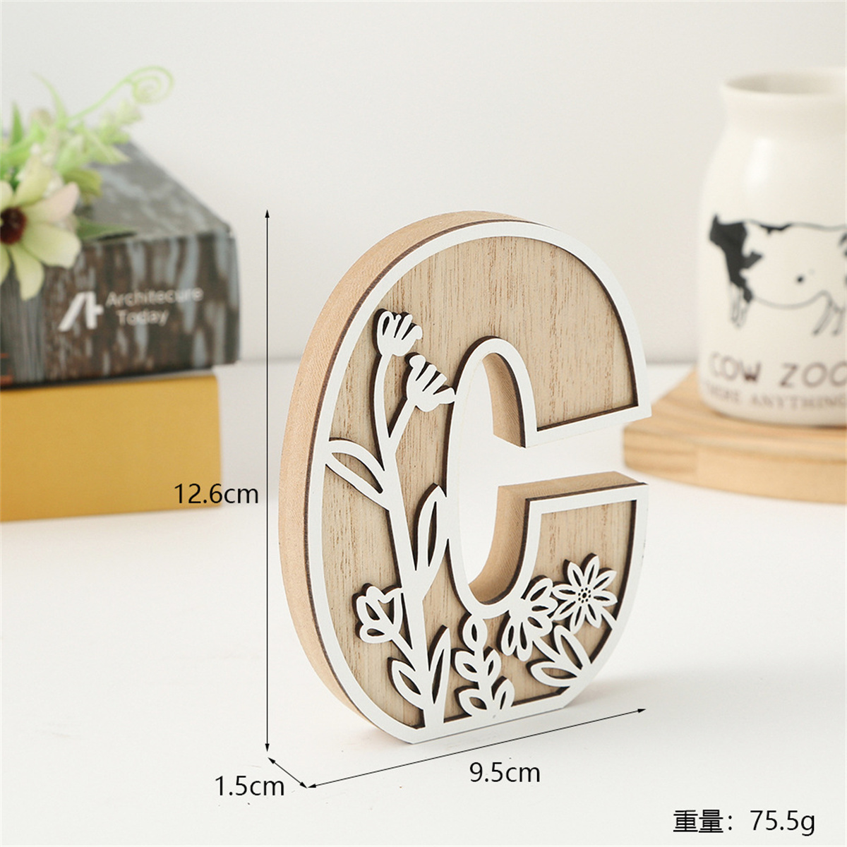 1Pcs Raw Wood White Engrave 26 - Letter S Art Craft บทวิจารณ์และราคา