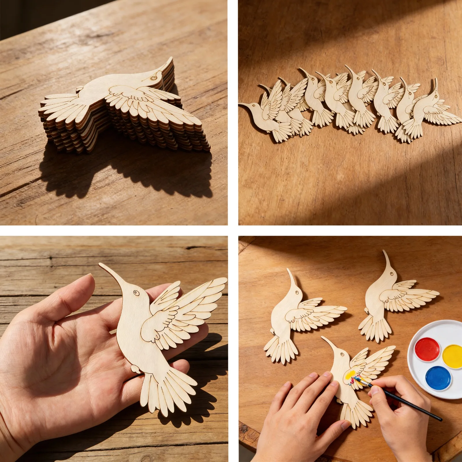 10pcs Unfinished Wood Animal B - Art Craft Home บทวิจารณ์และราคา
