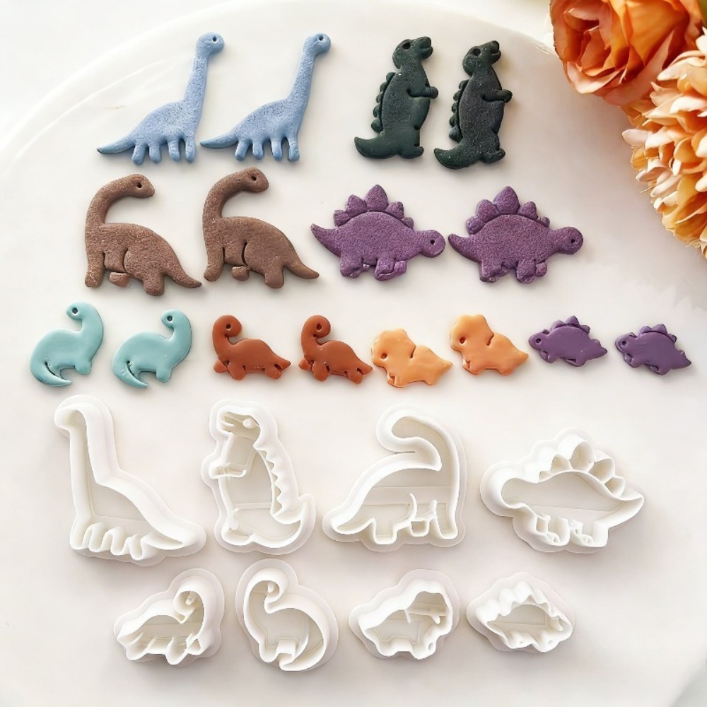8pcs Cute Dinosaur Clay Cutter - Dinosaur And Craft บทวิจารณ์และราคา
