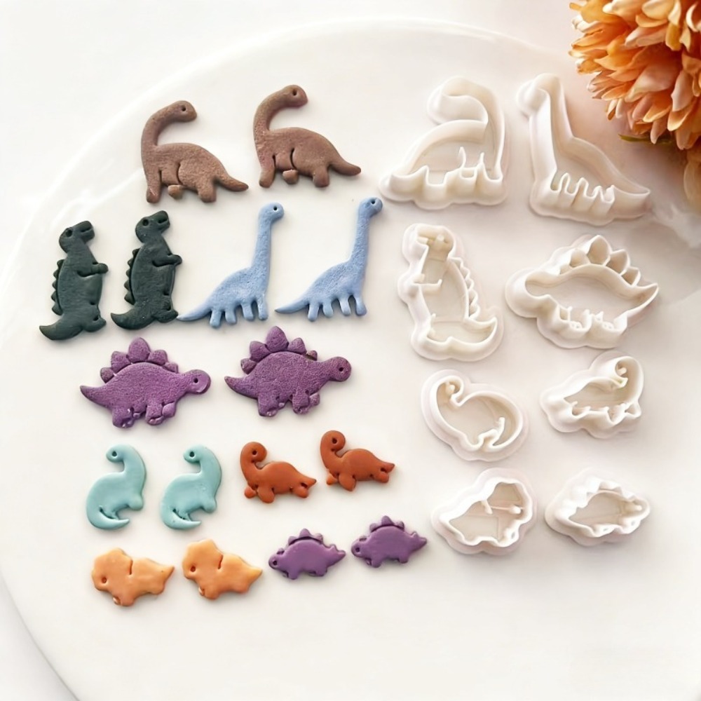 8pcs Cute Dinosaur Clay Cutter - Dinosaur And Craft บทวิจารณ์และราคา