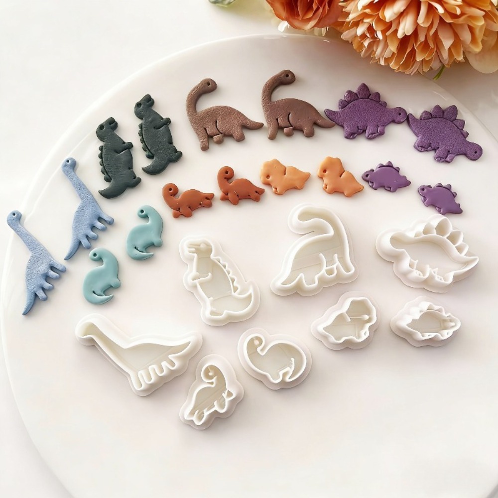 8pcs Cute Dinosaur Clay Cutter - Dinosaur And Craft บทวิจารณ์และราคา