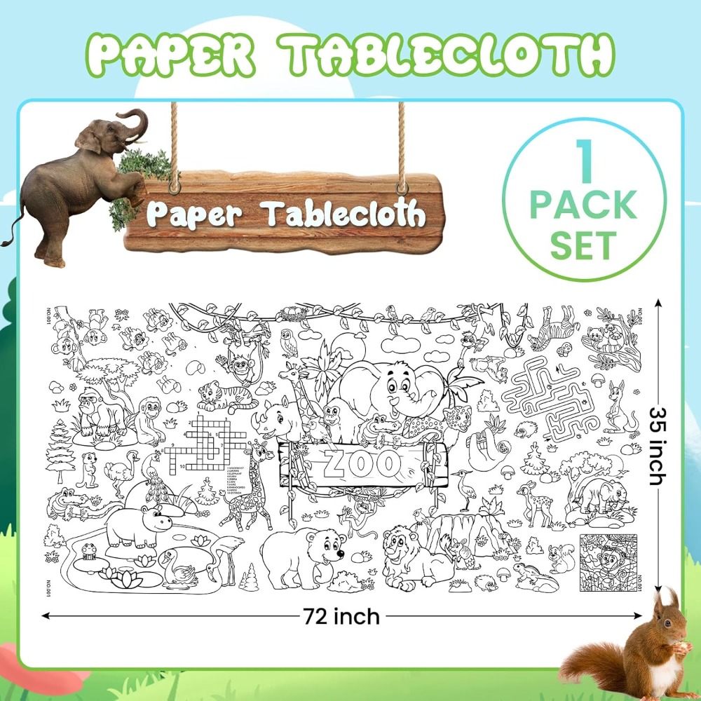 Giant Zoo Animal Coloring Post - Art And Craft Zoo Animals บทวิจารณ์และราคา