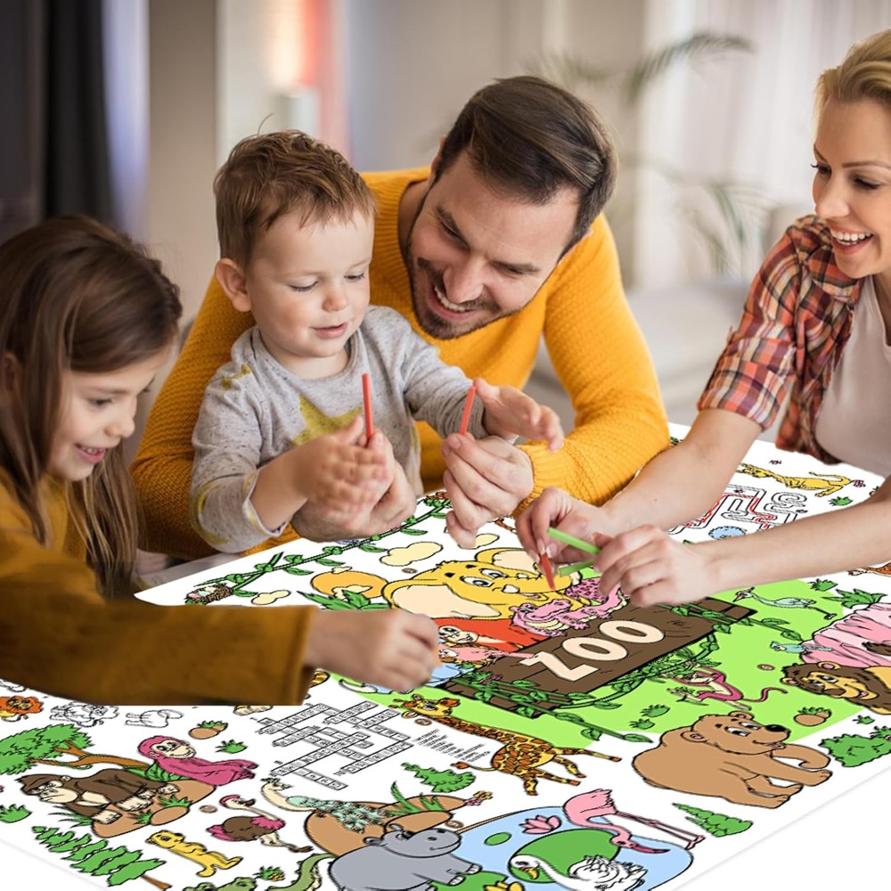 Giant Zoo Animal Coloring Post - Art And Craft Zoo Animals บทวิจารณ์และราคา