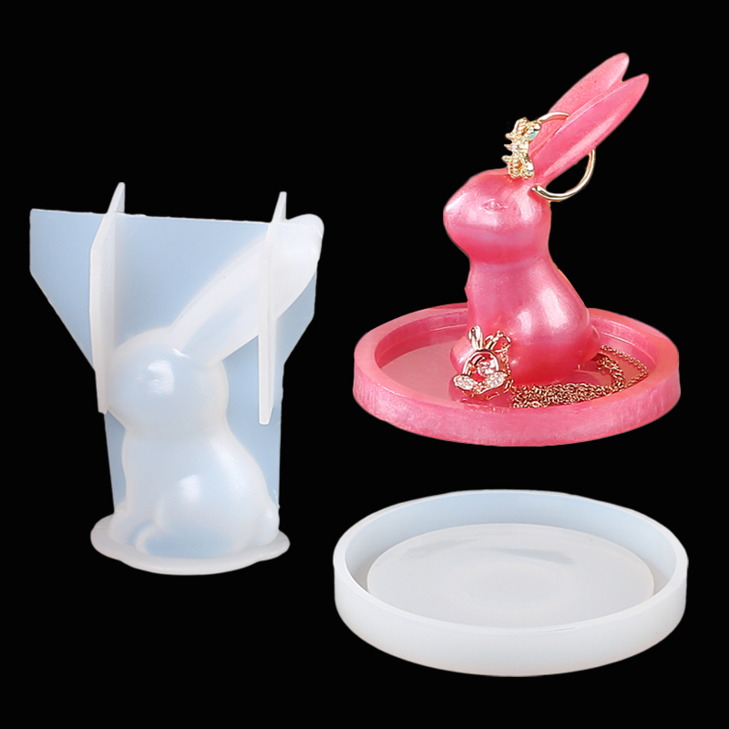 2Pcs 3D Bunny Ring Holder Sili - Art Craft Rabbit บทวิจารณ์และราคา