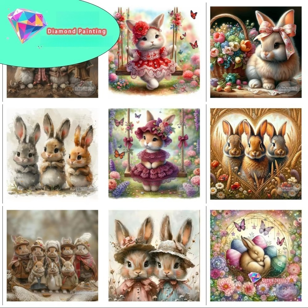 New Easter Rabbit Diamond Pain - Art Craft Rabbit บทวิจารณ์และราคา