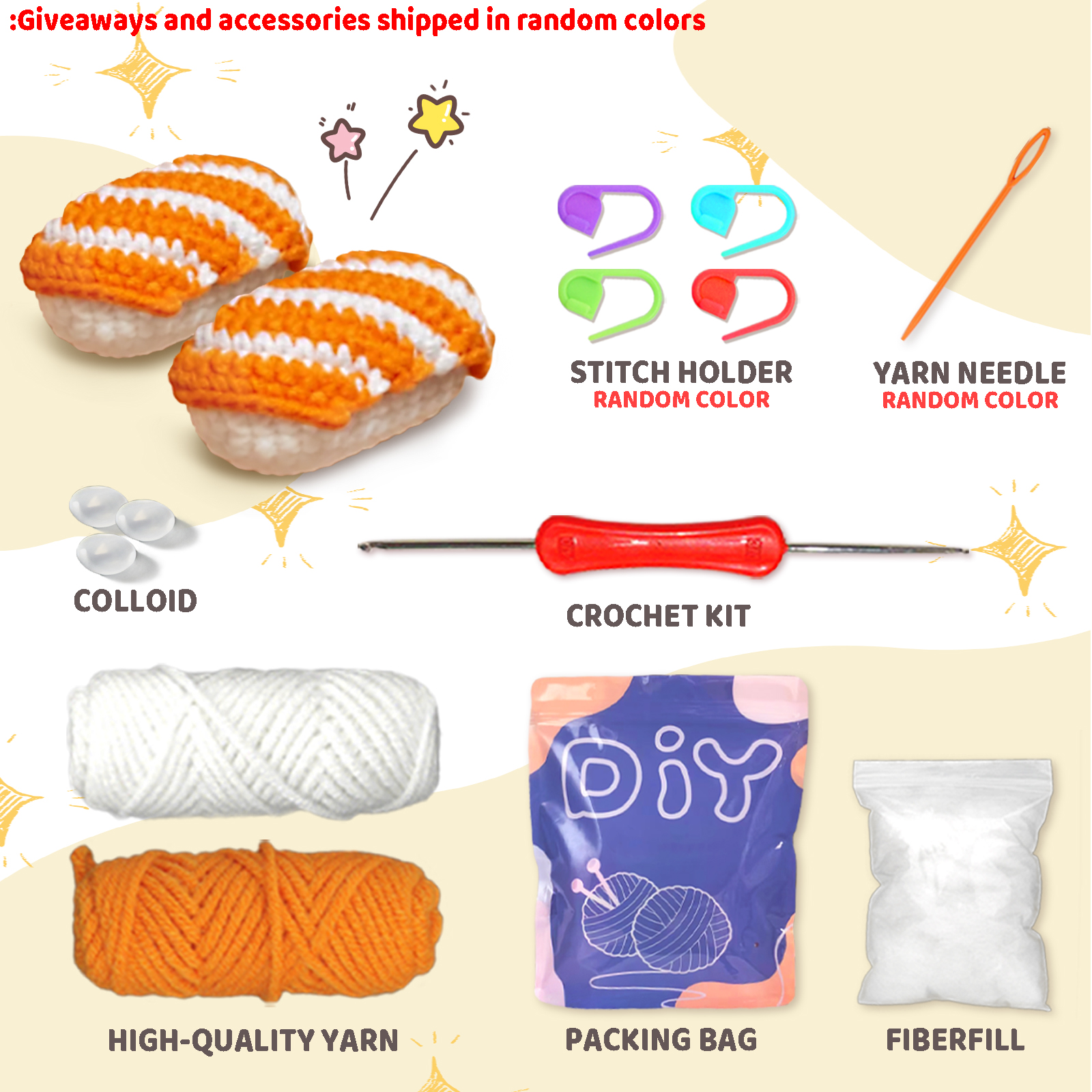 YAMAXIN 2PC Sushi-Themed Croch - Art Craft Project บทวิจารณ์และราคา