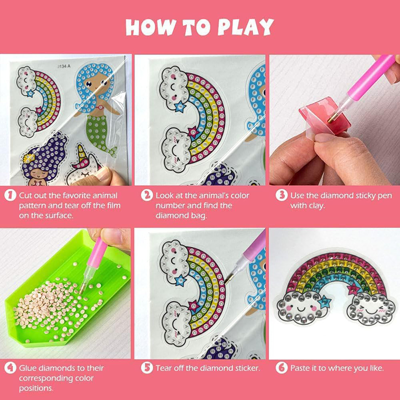 Make Diamond Stickers Kids 5D  - Art Craft Ideas With Paper บทวิจารณ์และราคา