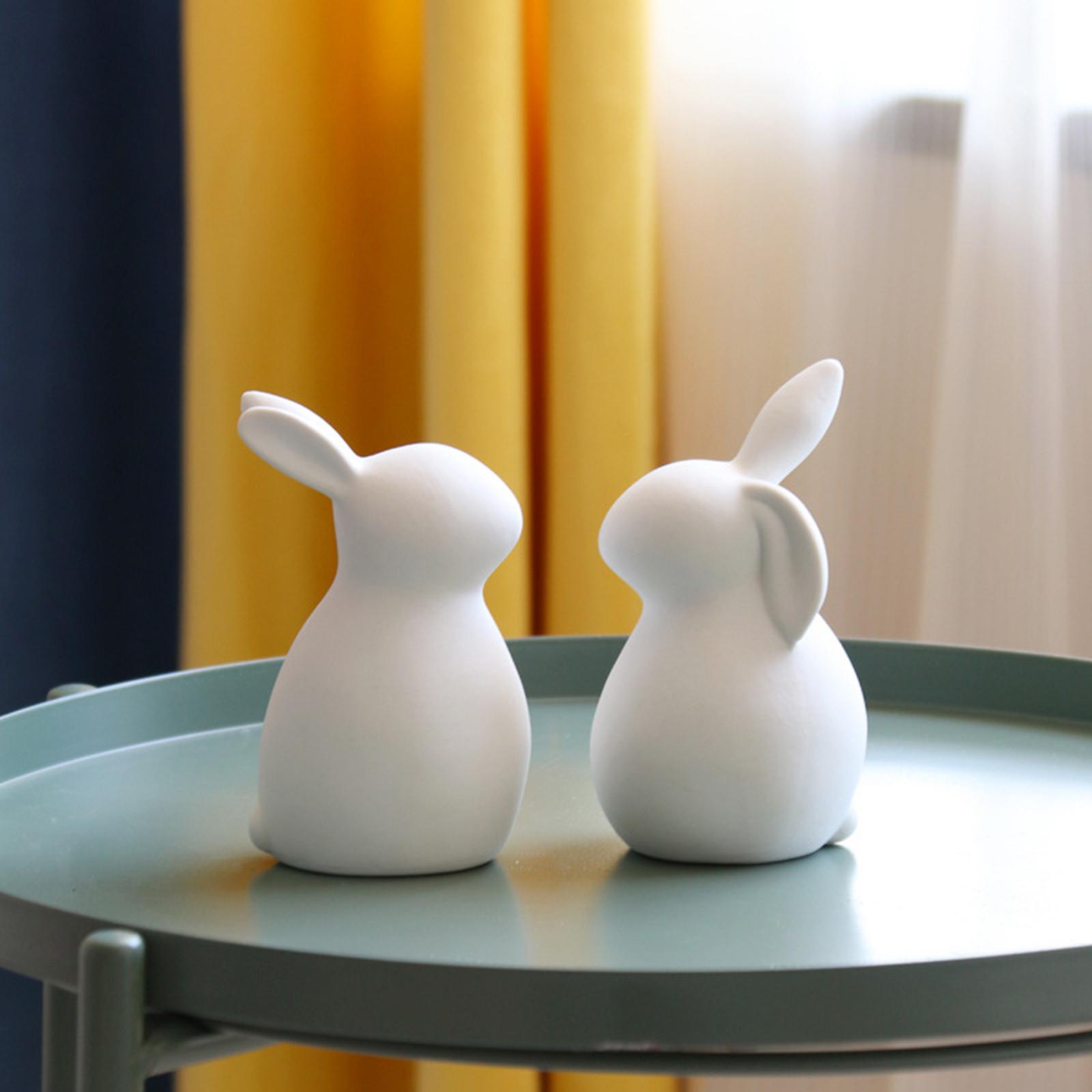 Easter Bunny Figurines Modern  - Art Craft Rabbit บทวิจารณ์และราคา