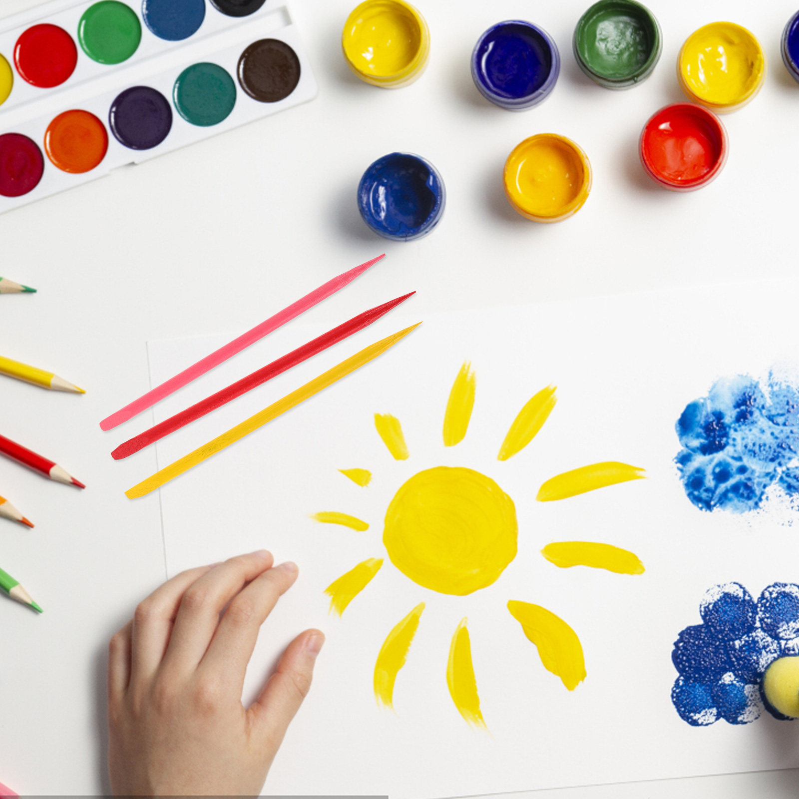 150Pcs Colorful Wooden Stylus  - Art Craft Project บทวิจารณ์และราคา