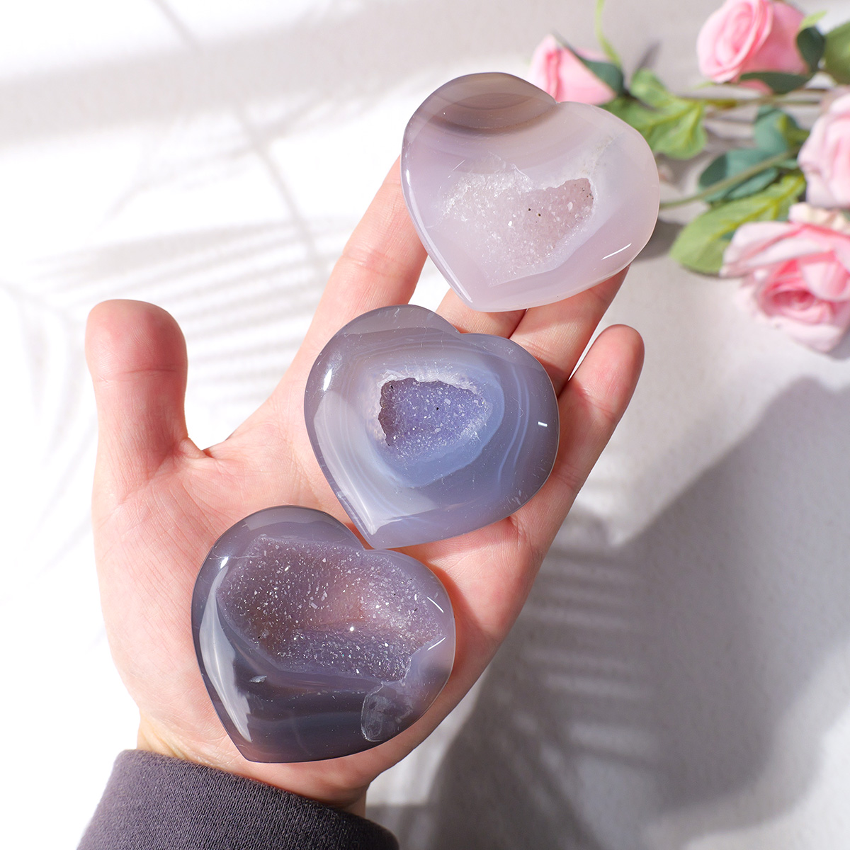 1PC Natural Agate Love Heart S - Art And Craft For Mother'S Day บทวิจารณ์และราคา
