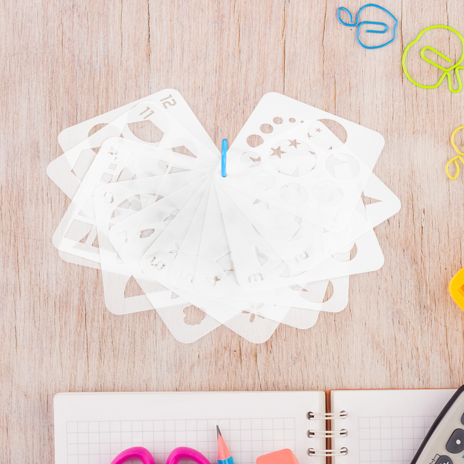 12Pcs Geometric Art Stencils R - Art Craft Template บทวิจารณ์และราคา