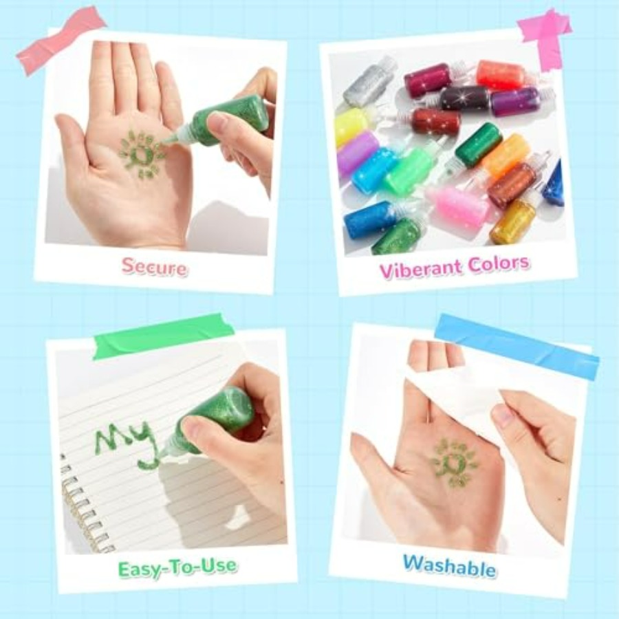 Glitter Glue Colors Washable A - Art Craft Glue บทวิจารณ์และราคา